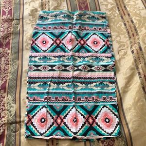Tribal print pencil skirt